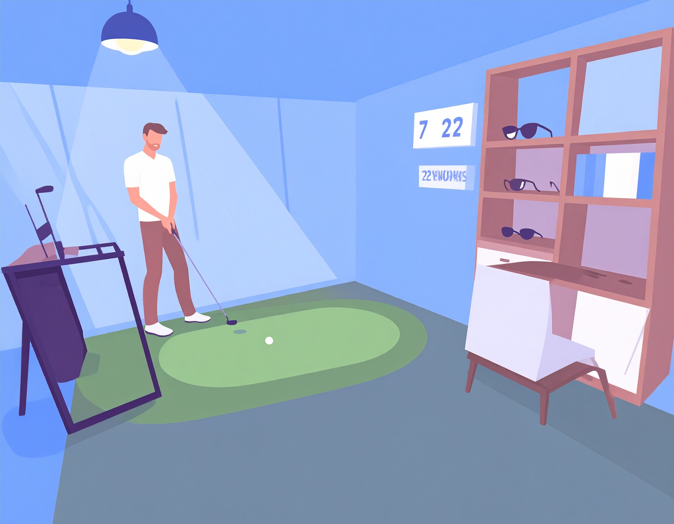 ゴルファーと視界を整えるアシストレンズ