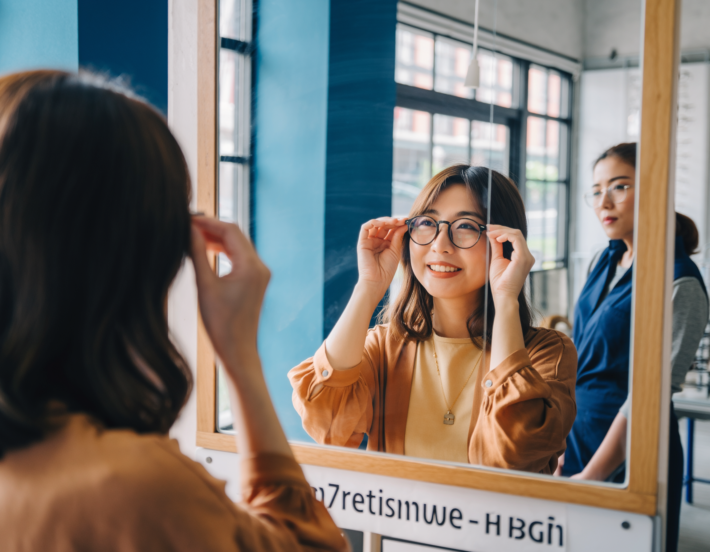 夕方のオフィスで、書類やパソコン画面を少し疲れた様子で見つめる40代ビジネスパーソンとメガネ